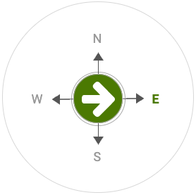 Wood Compass Direction - East